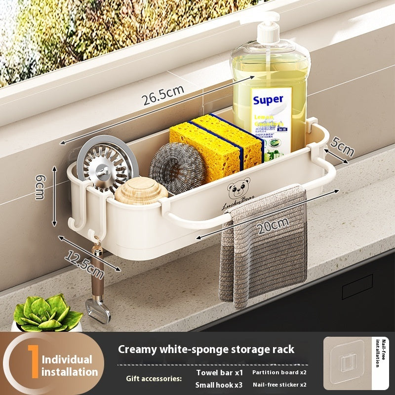 No-Drill Kitchen Sink Wall Storage Rack (Multifunctional Shelf)