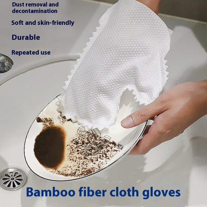Bamboo Fiber Cleaning Gloves - Eco-Friendly, Reusable, Soft