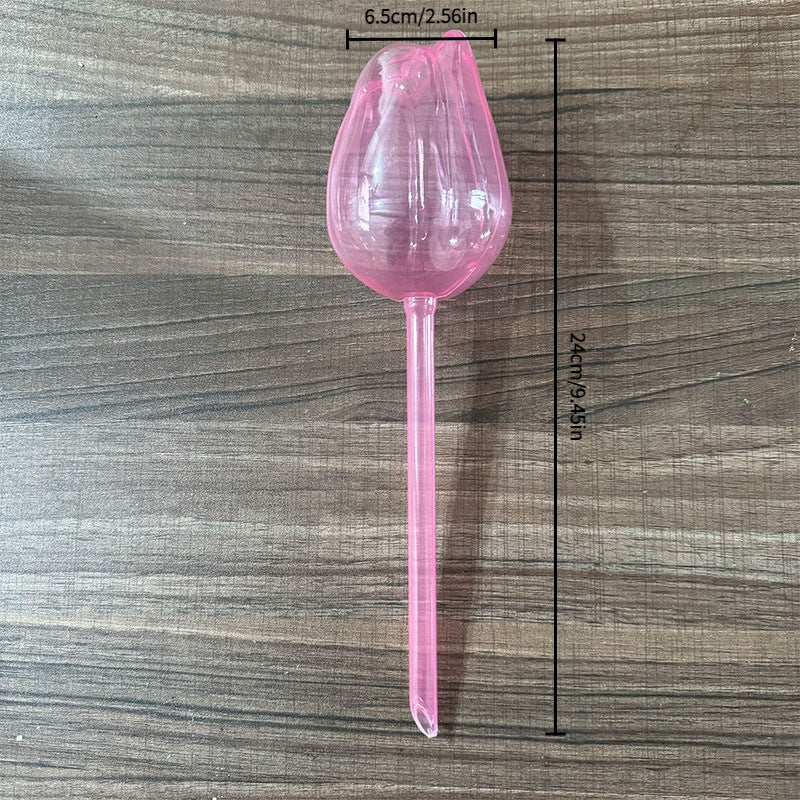 Tulip-Shaped Self-Watering Plant Bulb - Pink, Water-Saving, Eco-Friendly