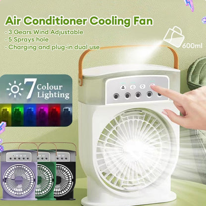Portable Air Conditioner Cooling Fan with LED Lighting