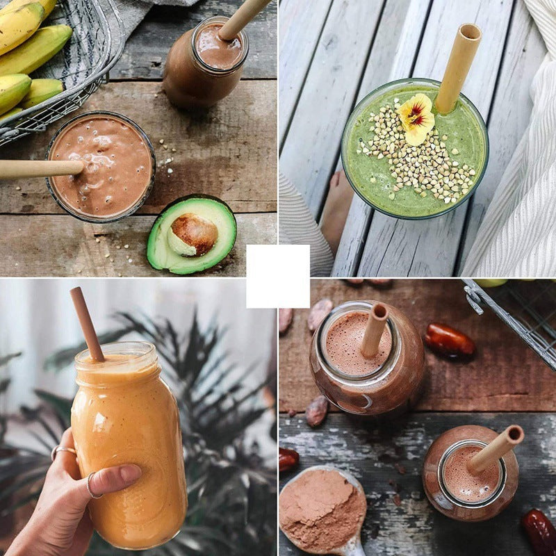 Eco-Friendly Bamboo Reusable Drinking Straws - Sustainable, Biodegradable, Plastic-Free