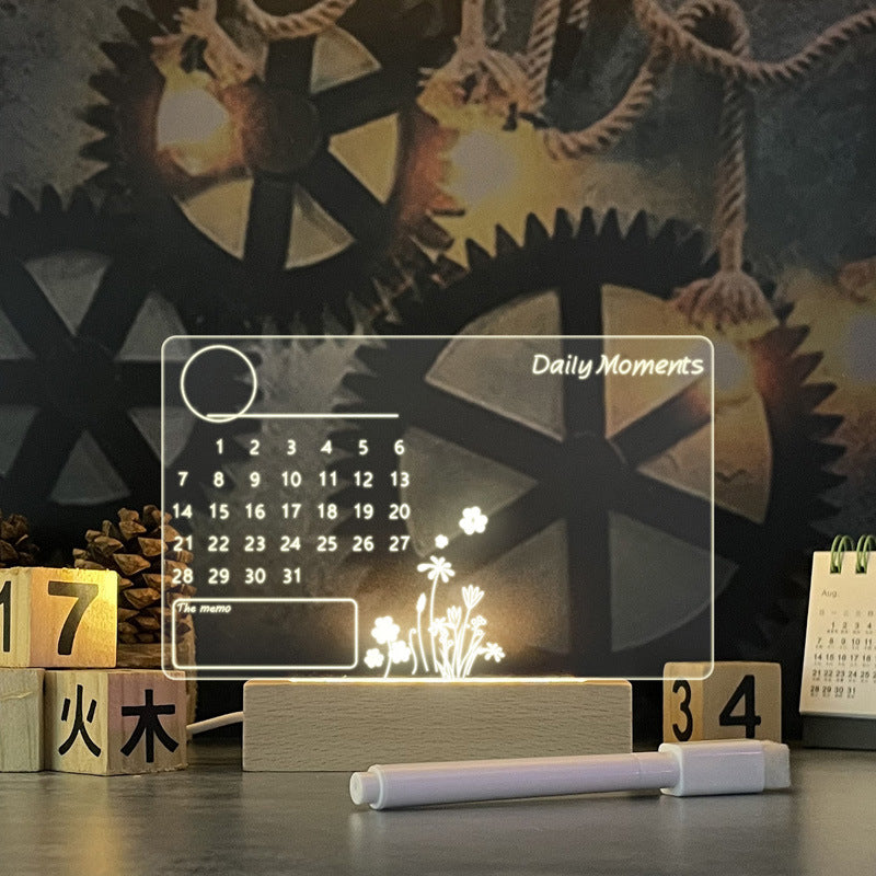 LED Acrylic Message Board Night Light with USB