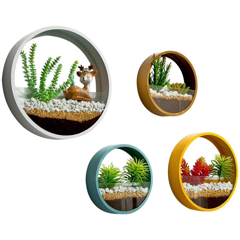 Eco-Friendly Circular Wall-Mounted Planters for Indoor Greenery