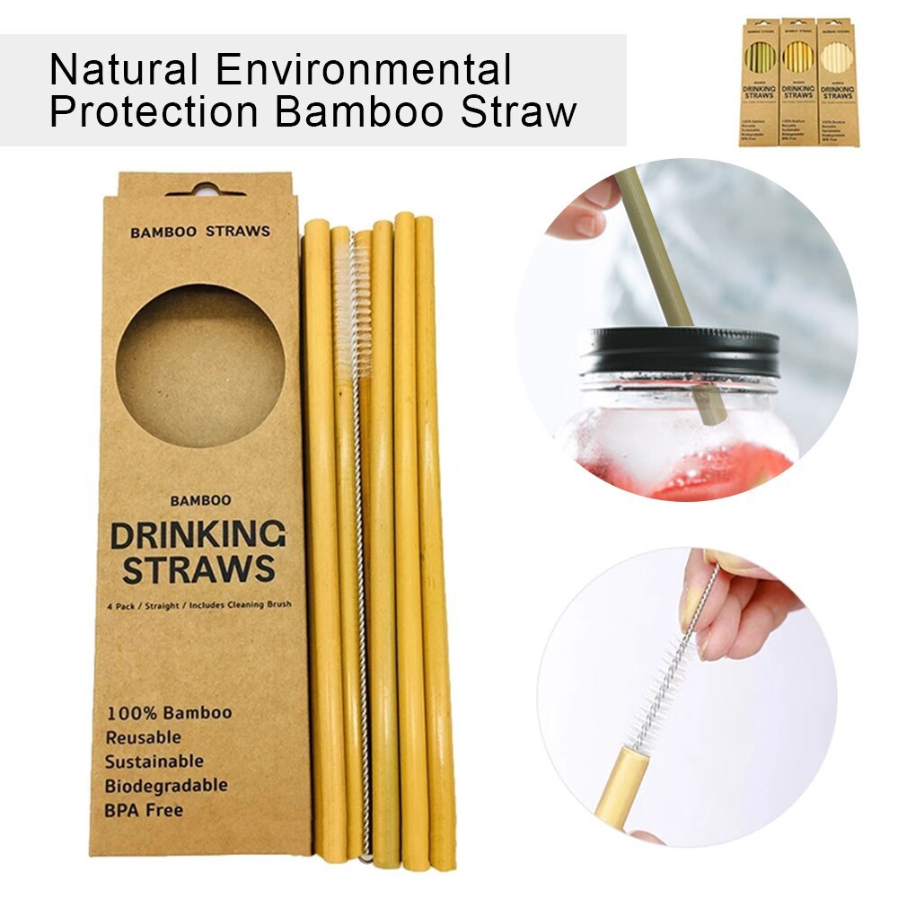 Eco-Friendly Bamboo Drinking Straws - Sustainable & Reusable