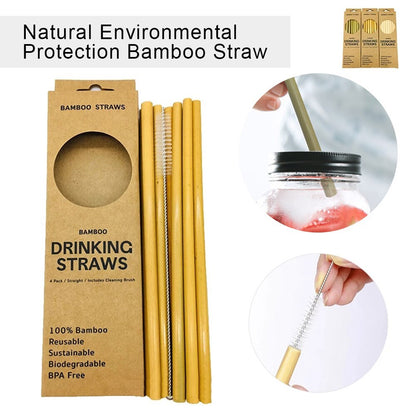Eco-Friendly Bamboo Drinking Straws - Sustainable & Reusable