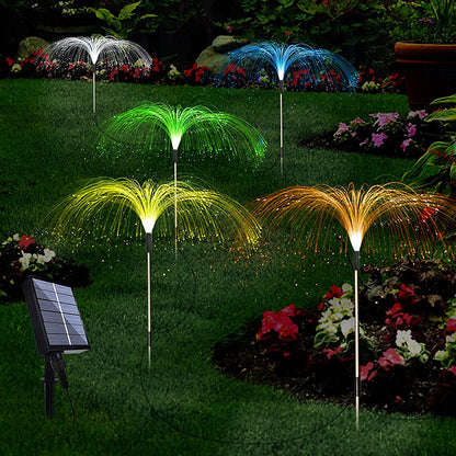 Solar-Powered Multicolor Fiber Optic Garden Lights