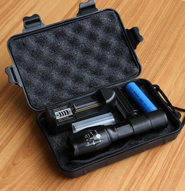Tactical 5000 Lumens Rechargeable LED Zoom Flashlight