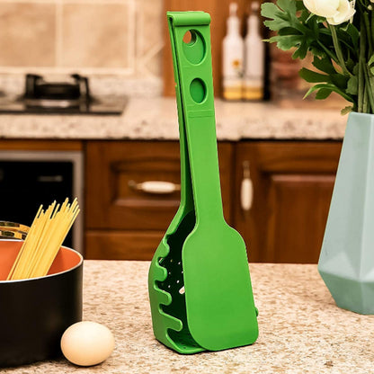 Green Multi-Functional Silicone Kitchen Utensil - Spoon and Tongs Combo