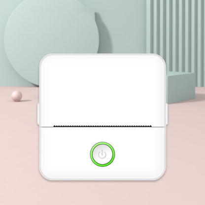 Eco-Friendly Mini Portable Printer in White with Green Power Button