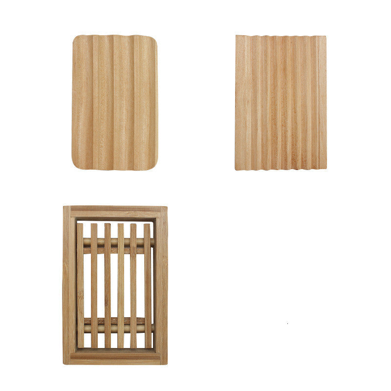 Eco-Friendly Bamboo Soap Dish Set - Sustainable Bathroom Organizer