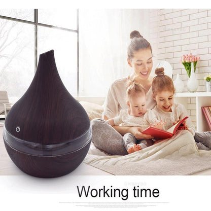 Ultrasonic Teardrop Essential Oil Diffuser with Wood Grain Finish