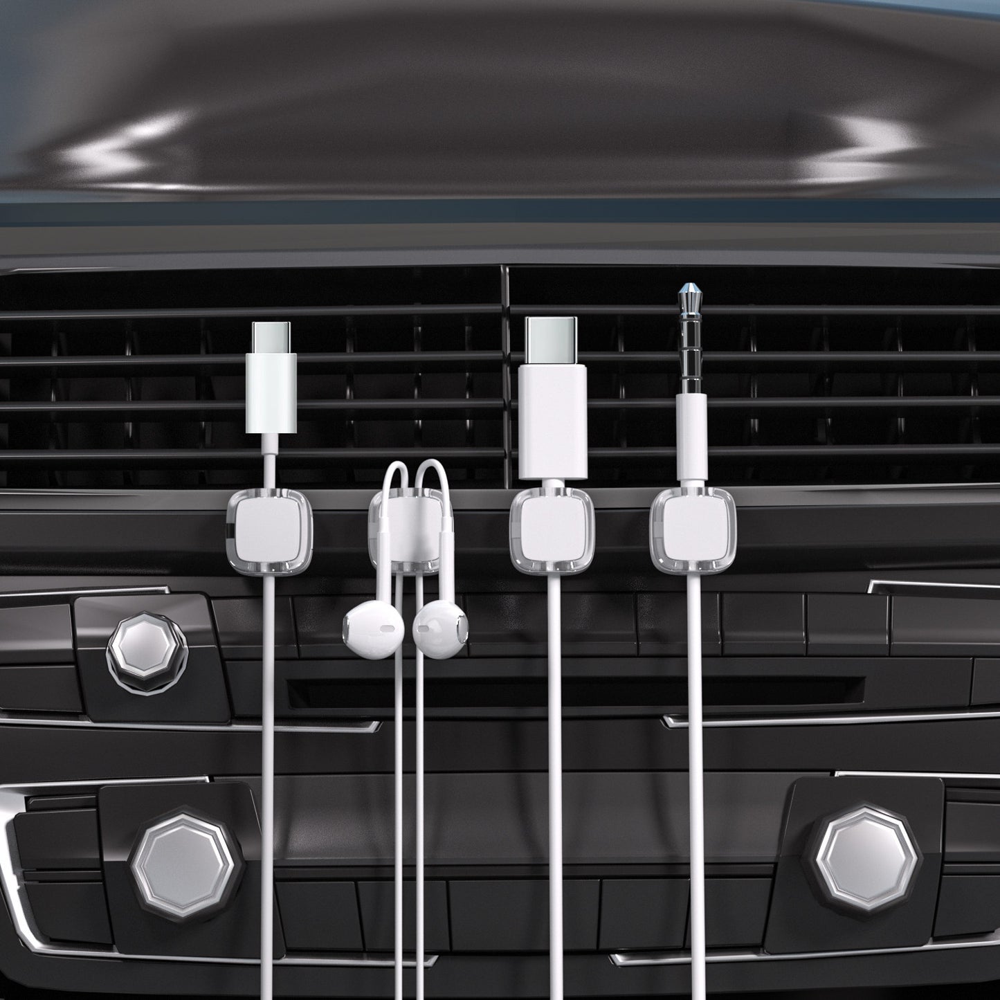 Transparent Magnetic Cord Manager – 3-Pack Cable Holder