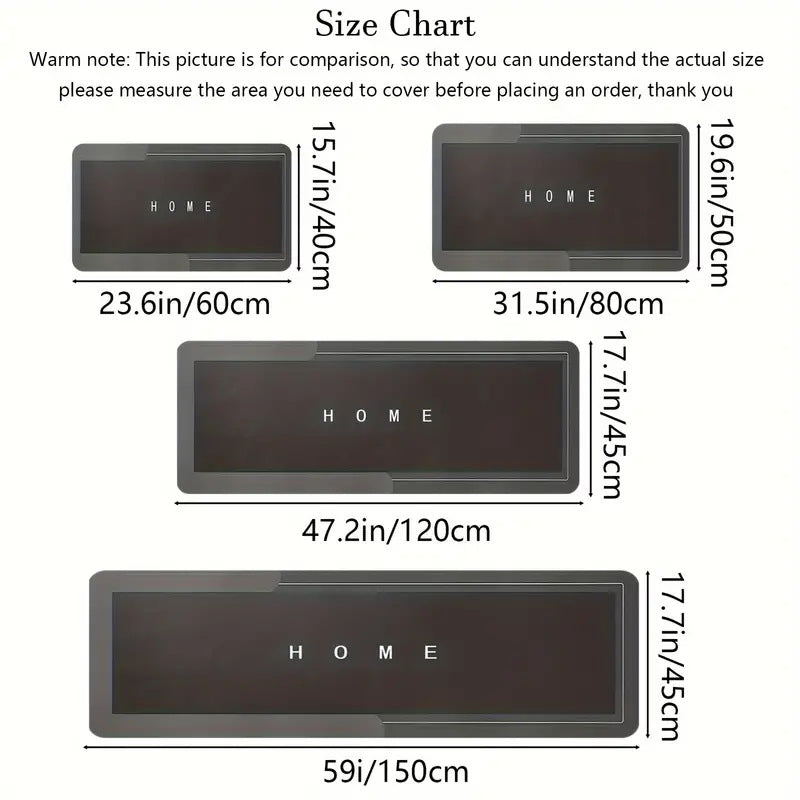 Simple Kitchen Absorbent Quick-Dry Floor Mat – Non-Slip, Stain Resistant (Gray)