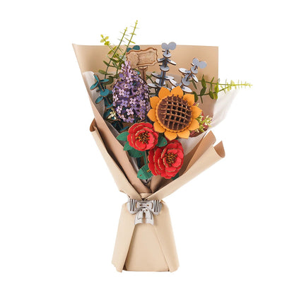 Eco-Friendly Wooden Flower Bouquet Puzzle Gift