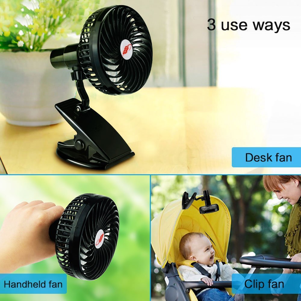 Eco-Friendly Rechargeable Clip-On Fan for Strollers & Desks