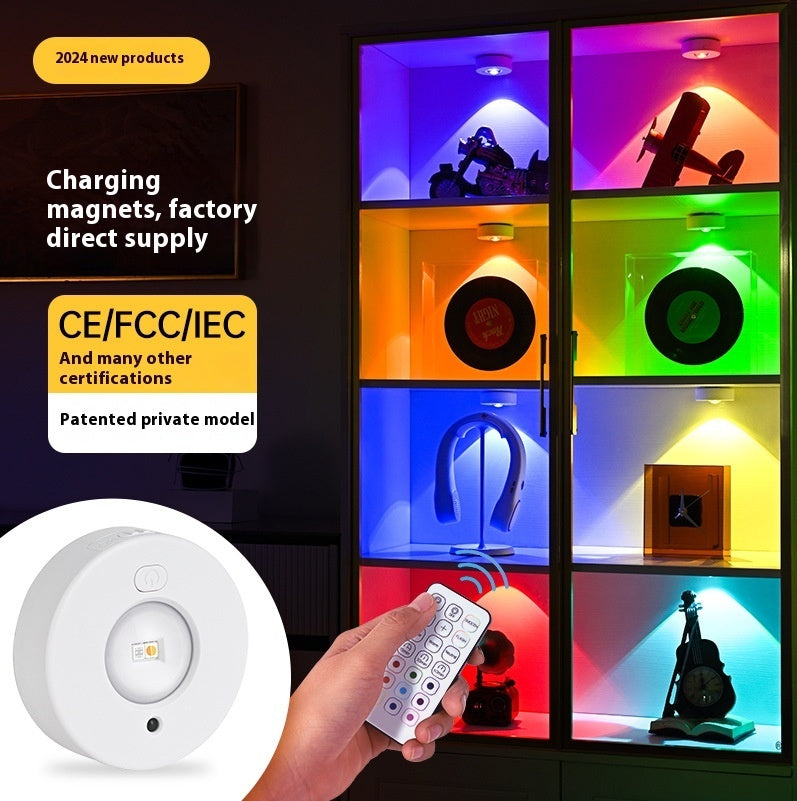 No Drill Magnetic Rechargeable Cabinet Light (RGB - Pack of 3)