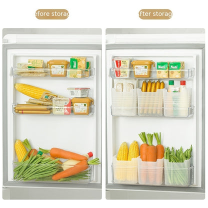 Transparent Refrigerator Storage Bins with Colored Edges for Efficient Organization