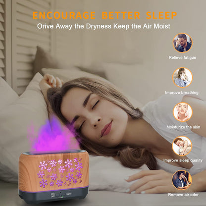 Colorful Snowflake Aromatherapy Humidifier with LED Lights