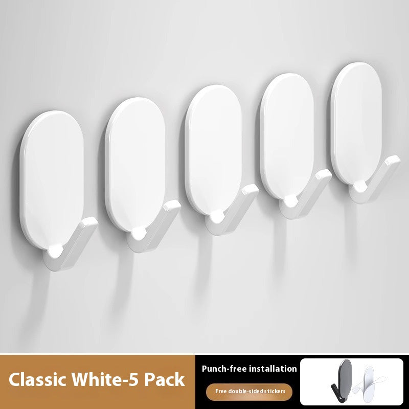 Strong Adhesive Wall Hooks (Punch-Free, 5-Pack)