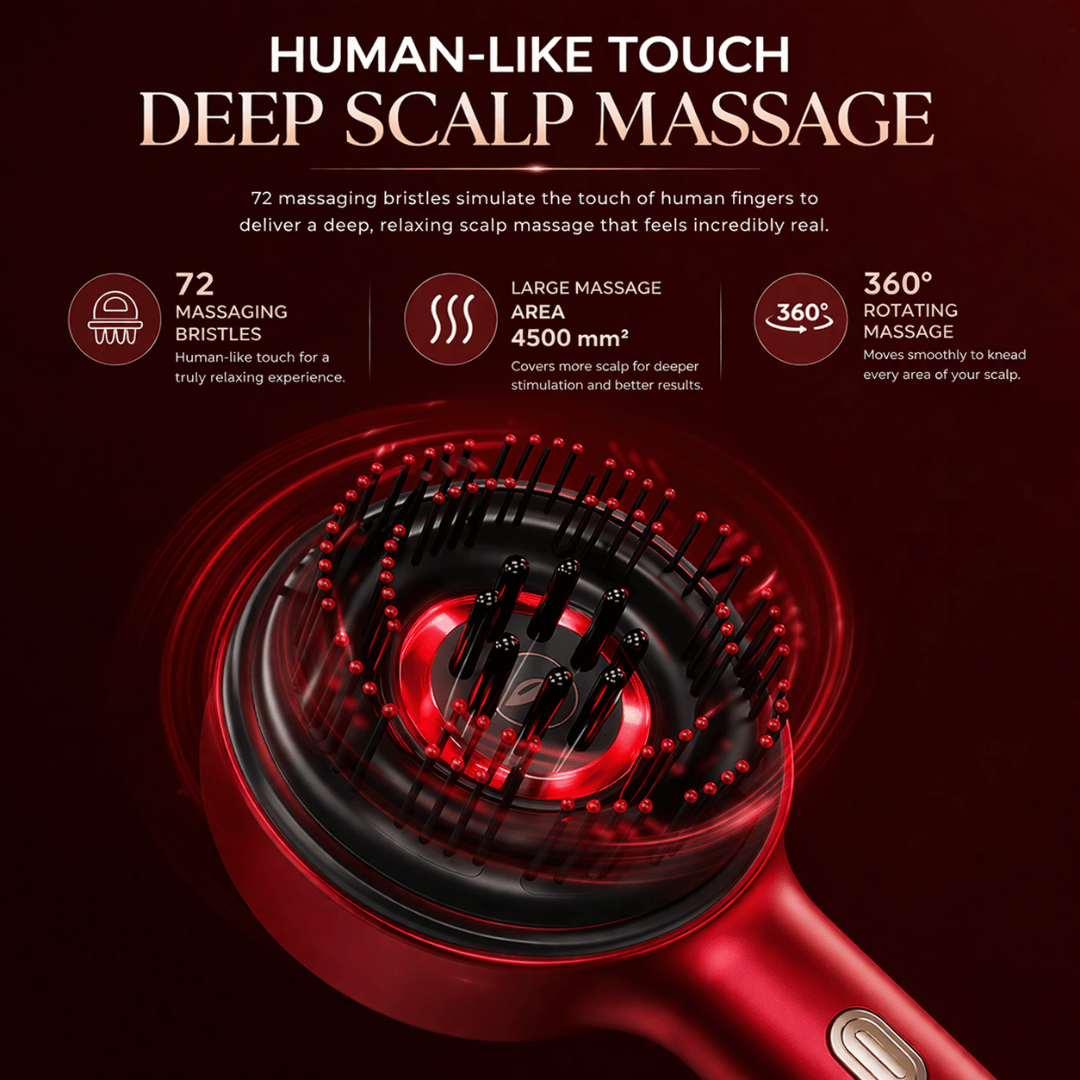 HairBella Blossom™ 3-in-1 Red Light Therapy Hair Brush