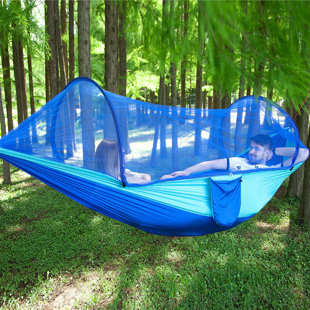 Eco-Friendly Quick-Open Hammock with Mosquito Net