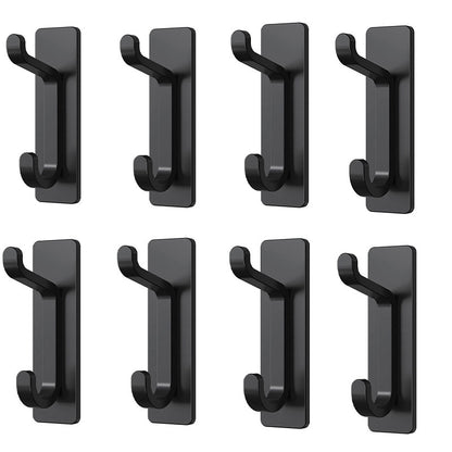 Stainless Steel Wall Hook – 4 Pack – Black / Brushed