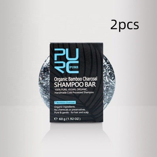 Organic Bamboo Charcoal Shampoo Bar - Plastic-Free, Vegan, Handmade