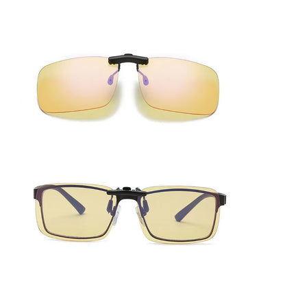Yellow-Tinted Clip-On Glasses for Enhanced Vision