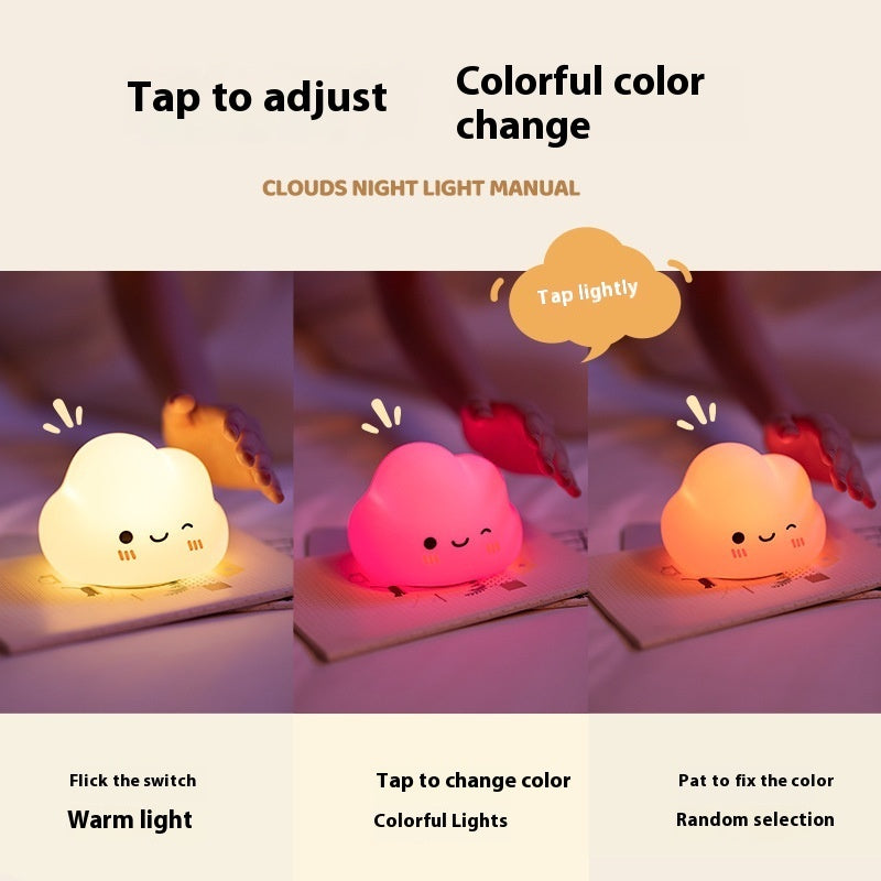 Cloud Pat Eco-Friendly Night Light - Warm Yellow LED Cloud Shape