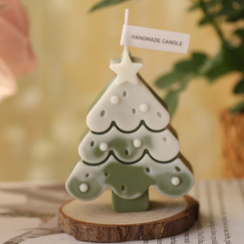 Eco-Friendly Handmade Christmas Tree Candle - Decorative & Biodegradable
