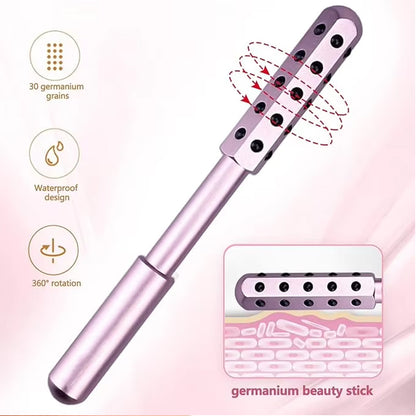 Germanium Beauty Stick Facial Massage Tool - Metallic Pink