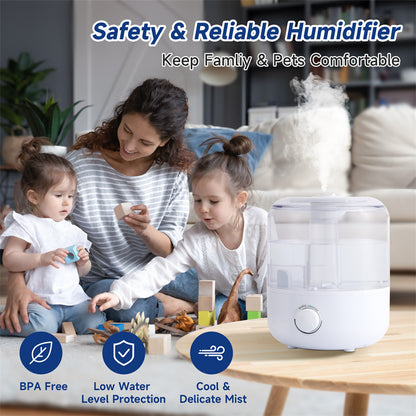 Compact BPA-Free Humidifier with Transparent Water Tank