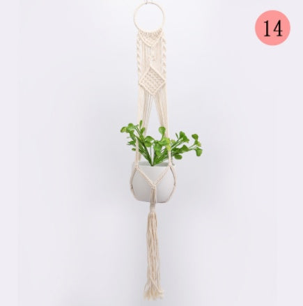 Eco-Friendly Macramé Plant Hangers - Natural Off-White Cotton