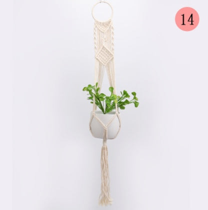 Eco-Friendly Macramé Plant Hangers - Natural Off-White Cotton