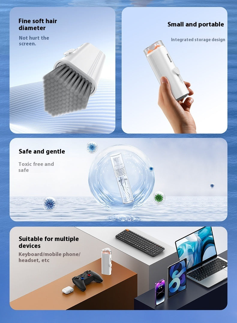 Eco-Friendly Keyboard & Headset Cleaning Brush