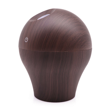 Compact dark wood grain humidifier with water-saving technology