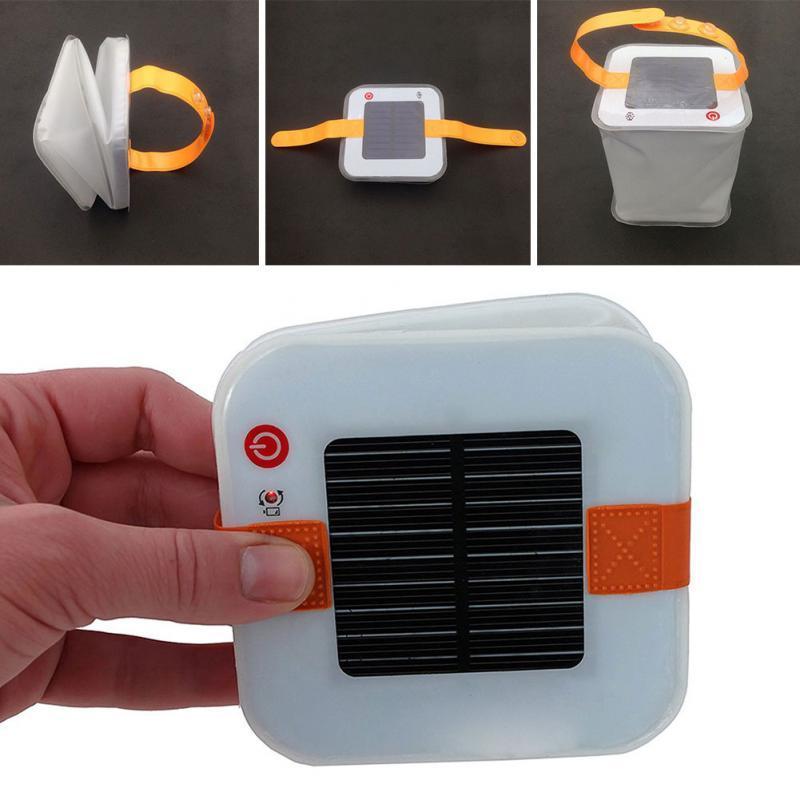 Solar Cube Lantern with Orange Handle