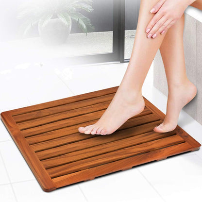 Eco-Friendly Wooden Bath Mat in Natural Bamboo or Teak