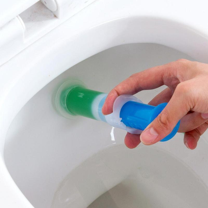 Eco-Friendly Toilet Cleaning Gel Applicator in Blue and Green