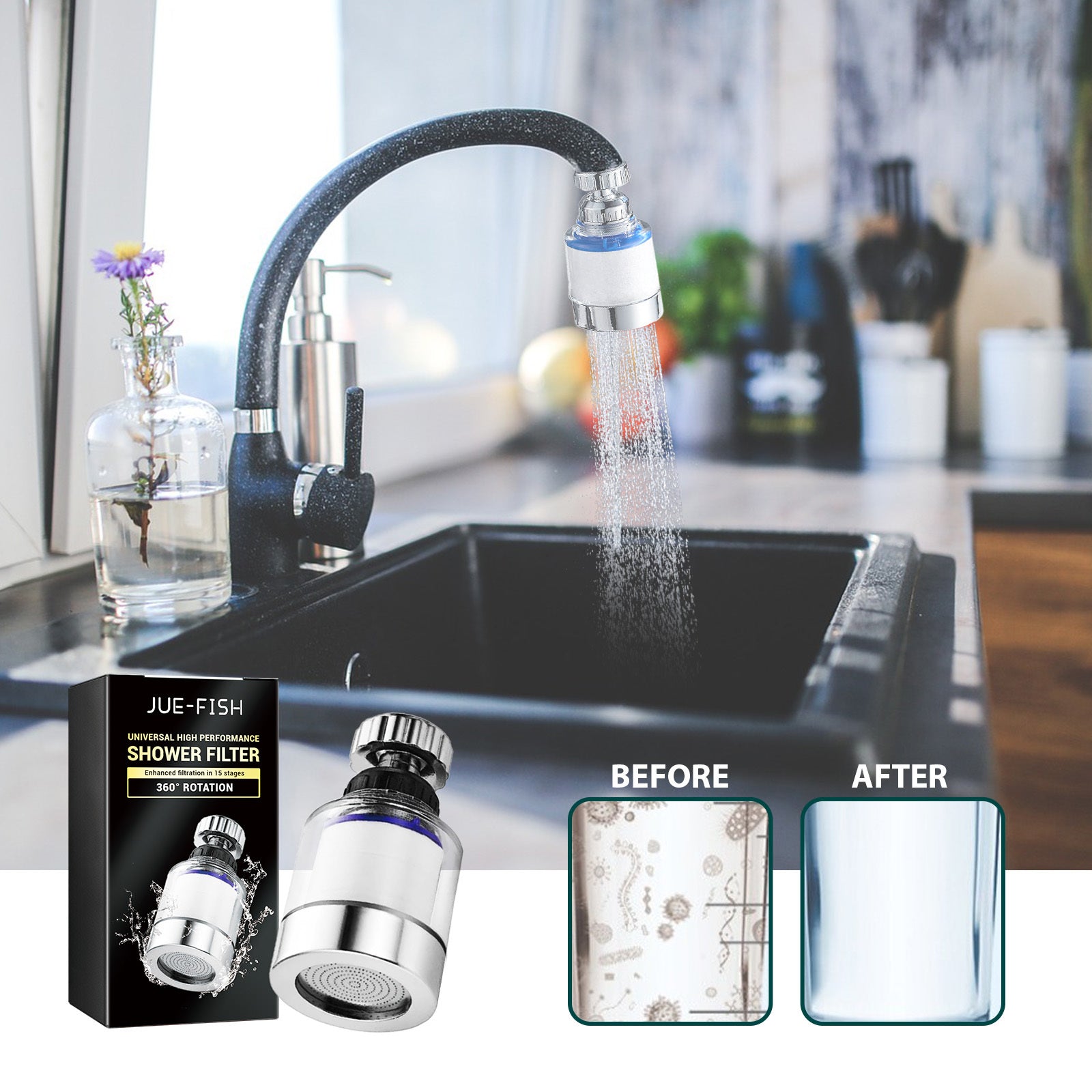 Eco-Friendly Faucet Water Filter with Adjustable Spray