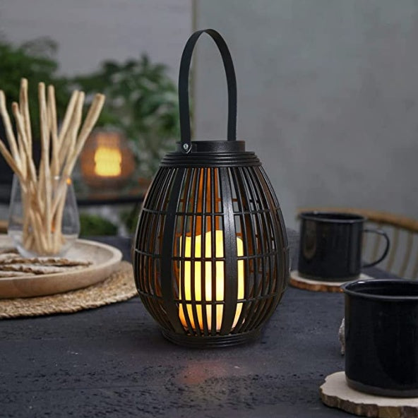 Eco-Friendly Solar Rattan Wind Lamp for Outdoor Ambiance