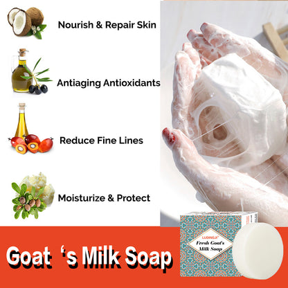 Natural Round Goat's Milk Soap Bar - Biodegradable & Plastic-Free