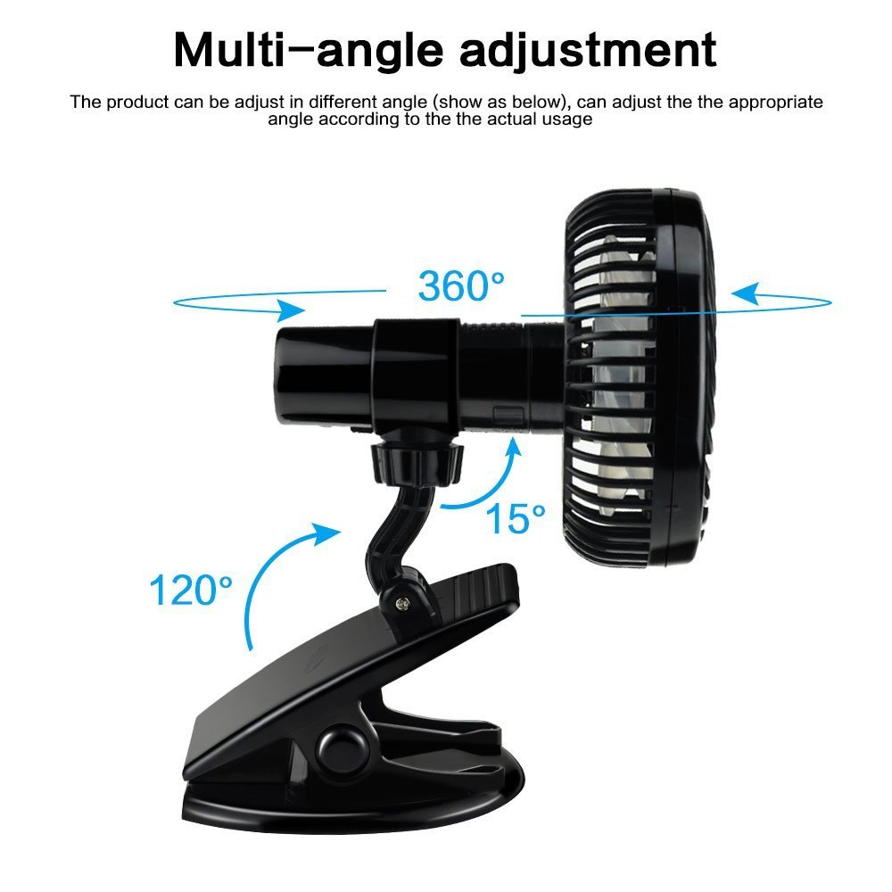 Eco-Friendly Rechargeable Clip-On Fan for Strollers & Desks