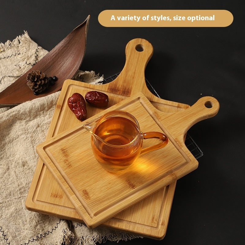 Eco-Friendly Bamboo Dessert and Pizza Serving Tray