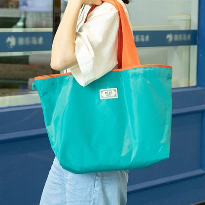 Eco-Friendly Turquoise Reusable Drawstring Tote Bag