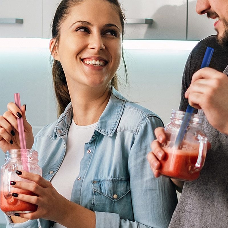 Eco-Friendly Reusable Green Drinking Straw - Sustainable Silicone Alternative