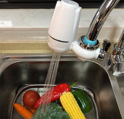Eco-Friendly Faucet Water Filter with Chrome Accents