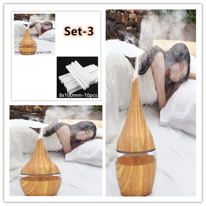 Ultrasonic Teardrop Essential Oil Diffuser with Wood Grain Finish
