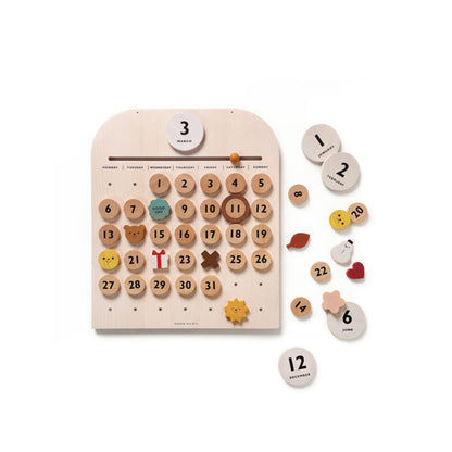 Eco-Friendly Wooden Calendar for Kids' Learning
