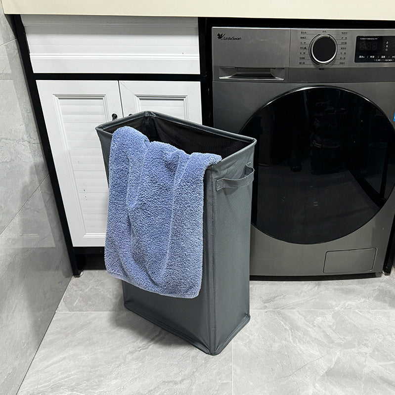 Eco-Friendly Beige Canvas Laundry Hamper for Small Spaces